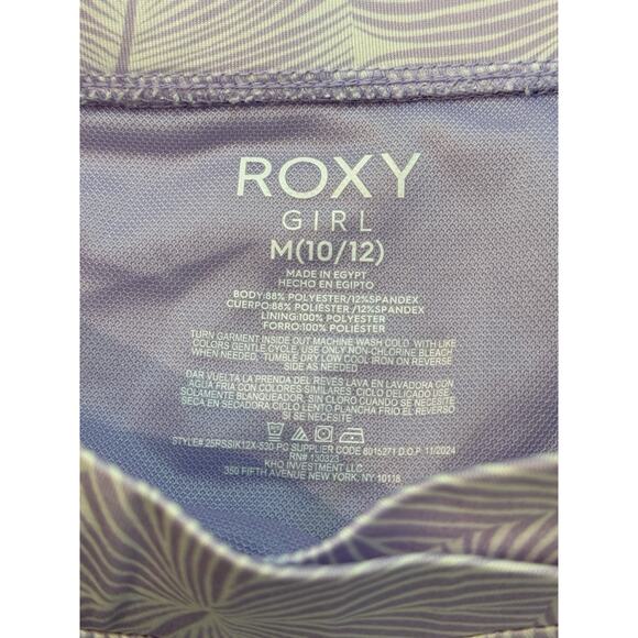 Roxy Girls Lavender Swim 2 Piece Rash guard And Bottoms Size Medium 10/12 - Picture 3 of 3